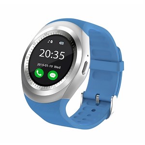 Ceas Smartwatch Y1 cu Functie Apelare, SMS, Bluetooth, Pedometru, Monitorizare somn, Albastru - eMAG.ro