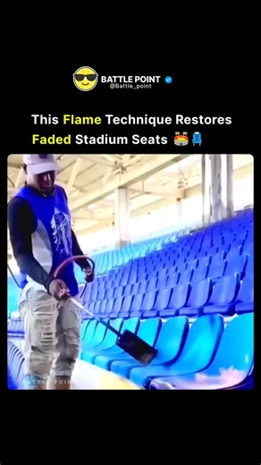 This Flame Technique Restores Faded Stadium Seats