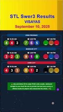 STL Swer3 3PM Results Visayas September 10, 2025