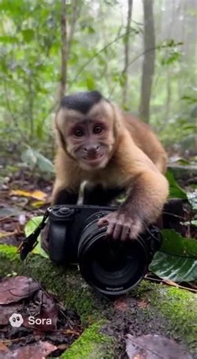 📸 When a Monkey Discovers the Camera! 😂