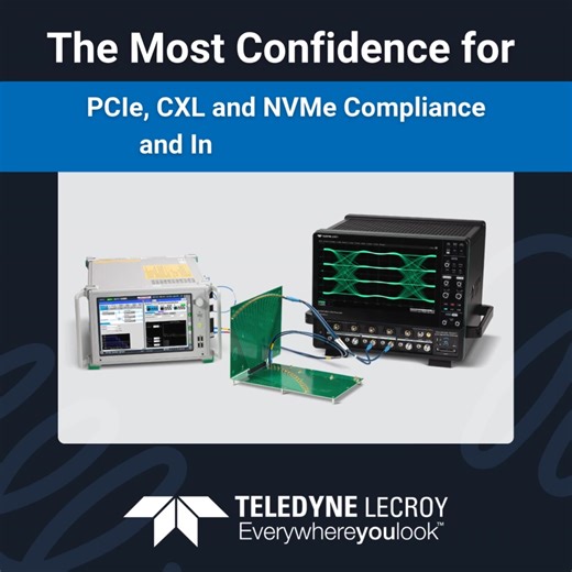 One set of test equipment covers PCIe, CXL and NVMe electrical transmitter and receiver testing and test fixture characterization, including PCIe 6.0 with PAM4 signaling. The combination of a Teledyne LeCroy oscilloscope and an Anritsu bit error rate tester provides versatility. Learn more: https://lcry.us/47NHKTu #pcie #pciexpress #cxl #nvme #teledynelecroy #testequipment | Teledyne LeCroy