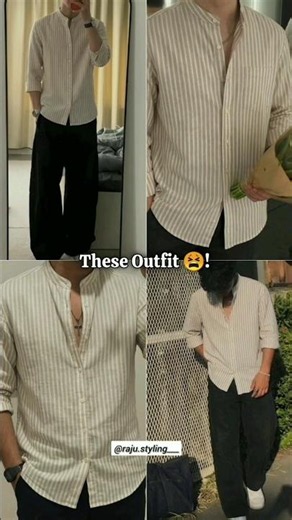 Striped shirt outfit || aesthetic outfit || raiu styling ||