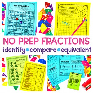 No Prep Fractions | Compare Fractions | Equivalent Fractions
