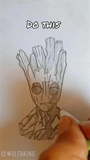 How to draw Baby Groot || Baby Groot Drawing Tutorial || #drawing #music #art #pencildrawing #shorts