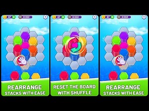 Hexa Sort Puzzle Game Gameplay Android Mobile
