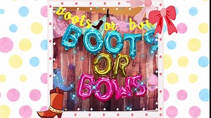 RGT Boots or Bows Gender Reveal Decorations Boots or Bows Party Supplies Backdrop Banner Balloons (blue powder)