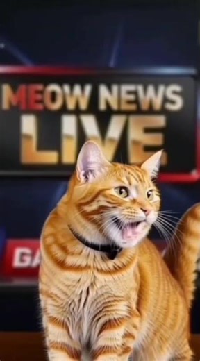 “Breaking Mews! Reporter Cat on the case 🐱🎙️🔥” #CatReporter #breakingnews #cutecat #livenews