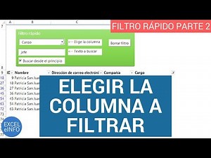 Filter rows choosing the column to apply filter - Quick filter in Excel - Part 2 @EXCELeINFO