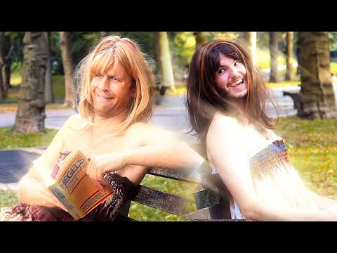 Two hot girls on a park bench