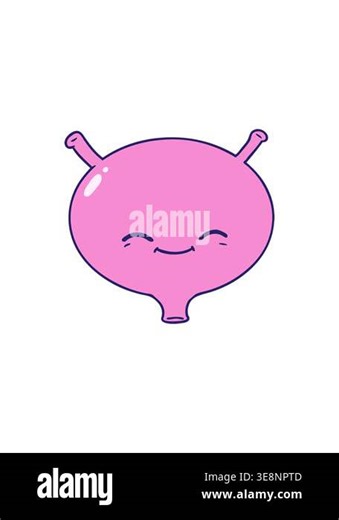 splitting effect animation of cartoon bladder doodle drawing Stock Video Footage - Alamy