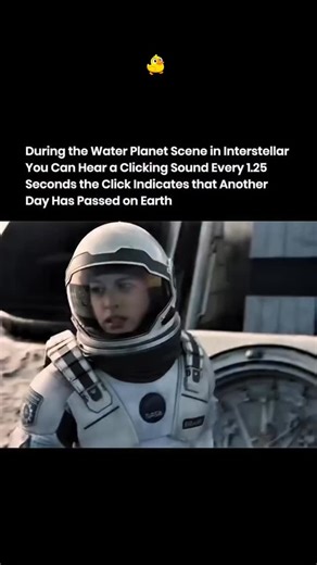 The Fact Core ⚡ on Instagram: "During the water planet scene in Interstellar, a clicking sound occurs every 1.25 seconds. Each click represents one full day passing on Earth. This effect happens because the planet orbits extremely close to a massive black hole, creating intense gravitational time dilation. The black hole’s gravity slows time on the planet to a fraction of Earth’s time, so minutes on the planet equal hours or days on Earth. The clicks provide a precise auditory representation of 