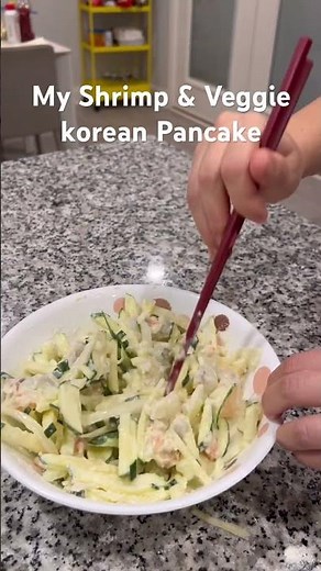 Shrimp & Veggie Pancake korean food #cooking #food #recipe #asianfood