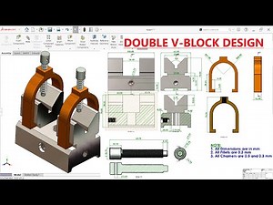 How to Design a Double V-Block in SolidWorks | Solidworks Assembly Tutorial