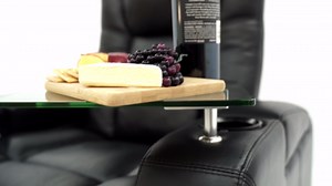 Octane Grand Leather Power Headrest & Power Recline Home Theater Recliners, Black (Set of 4)