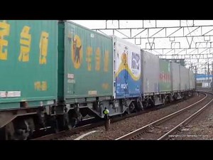 JR貨物 各社の色々な図柄の31ftコンテナを載せた1051ﾚ貨物列車を撮影（H31.4.17)