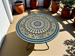 Handmade Moroccan Mosaic Table with Colorful Zellij Top for Round Patio and Garden Use Outdoor Coffee Side Table Luxury Art Table - Etsy France