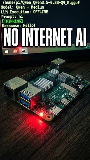 Raspberry pi project: Running qwen 0.8 B model offline. #micropython