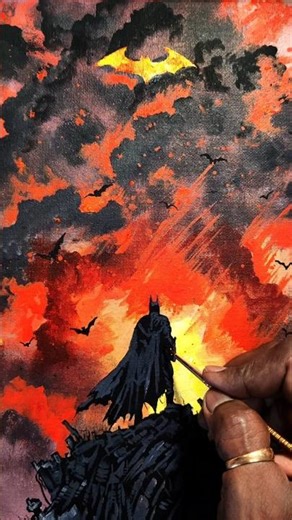 Batman Acrylic Art | Dark Knight Rises #BatmanArt #AcrylicPainting #ArtShorts