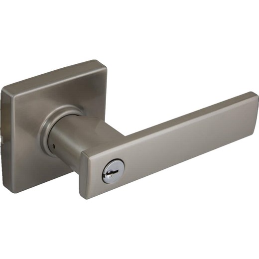 Check The Home Depot's Q&A Before Buying: Defiant Westwood Satin Nickel Keyed Entry Door Handle with Square Rose