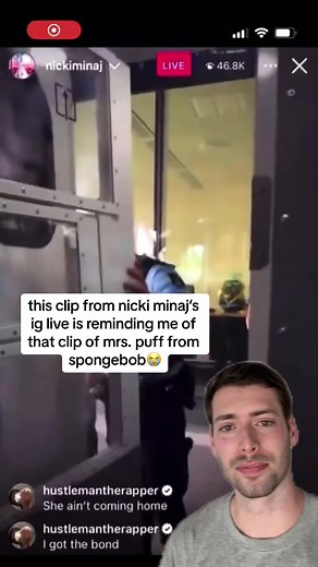 Hilarious Comparison: Nicki Minaj's IG Live vs Mrs. Puff from SpongeBob