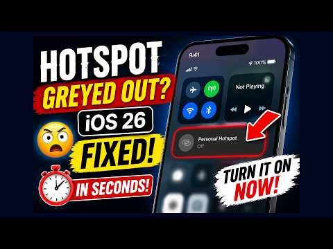 iPhone 16 Pro Max Hotspot Greyed Out? iOS 26 Fix (Turn It On Fast!)