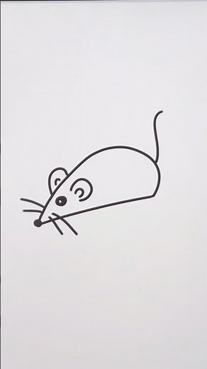🐭 Easy Cute Mouse Drawing | 1 Line + Semi-Oval + C Ears Tutorial #mousedrawing #mouse #easydrawing