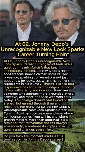 At 62, Johnny Depp’s Unrecognizable New Look Sparks Career Turning Point #johnnydepp #hollywood