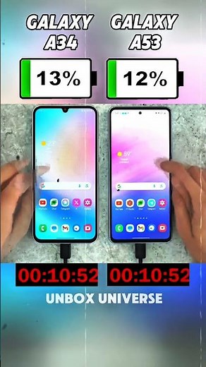 Galaxy A34 vs Galaxy A53 Charging Test ⚡ Who’s Faster in the Power Race? 🔋#shorts #viralvideo