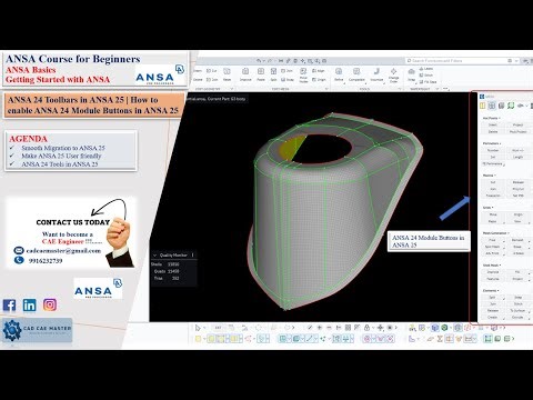 0.1.1.2 | ANSA 24 Toolbars in ANSA 25 | How to Enable Module Buttons in ANSA 25 |