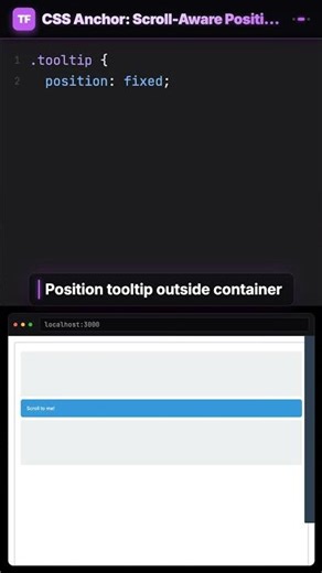 CSS Anchor Positioning: Make Tooltips Follow Scroll! 🎯 #Shorts