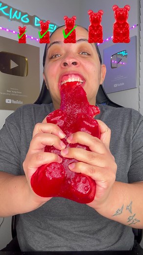 Sour Family Gummy Bear Challenge | Tiny vs Bigger Gummy Bears