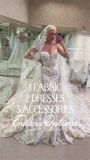 Create your dream bridal look with an Eve of Milady wedding gown, matching veil, overskirt, bolero, or removable sleeves. Couture bridal fashion designed to make your wedding dress uniquely yours. ✨#EveOfMilady #Ballgown #BridalGown #WeddingDress #LuxuryBridal @Piera’s Bridal @Piera Angela @Amanda-Linas Bridal @New York Lace | Bridal & Prom @Mariella Creations @Bridal Reflections @Park Avenue Bridals @Castle Couture Bridal @L&H Bridal @Bridal Beginning @Evaline’s Bridal @bridalsbylori @Signature