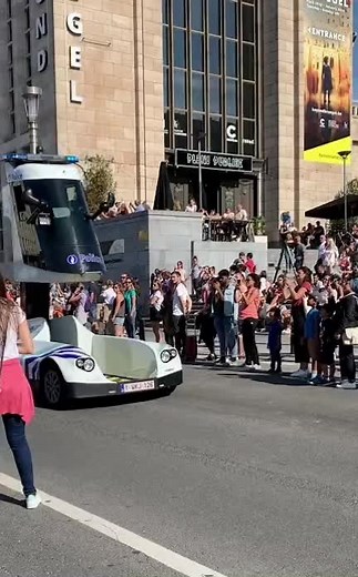 Futuristic Police Car Design Captivates Urban Crowd