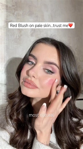 Red Blush Trick for Pale Skin ❤️ Milk Makeup blush- shade flip #blush #redblush #blusher #paleskin