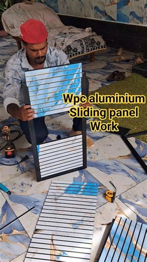 aluminium wpc sliding cabinet panel work #youtubeshorts #woodworking #wardrop #home #flipaclip