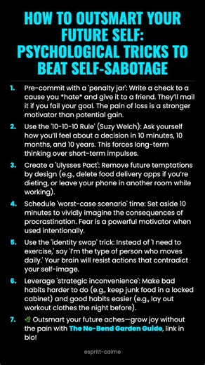 How to Outsmart Your Future Self: Psychological Tricks to Beat Self-Sabotage #ad (Verify Info)