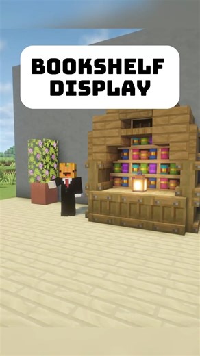 Bookshelf Display in Minecraft (upgrade build) #minecraft
