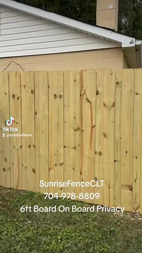 What type of wood privacy fence is the best for privacy? My favorite is the board on board privacy. This style wood fence is installed with overlapping pickets. If the wood expands or contracts - you are less likely to see any spacing between the boards!  Ready for your new fence? Call Sunrise Fence at 704-978-8809 #charlotte #clt #matthewsnc #waxhawnc #minthill #fortmillsc #fences #fencing #concordnc #indiantrail | Sunrise Fence | Facebook