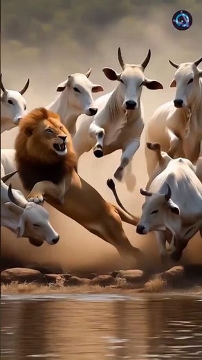 #unity is strength#angry lion attack on cow