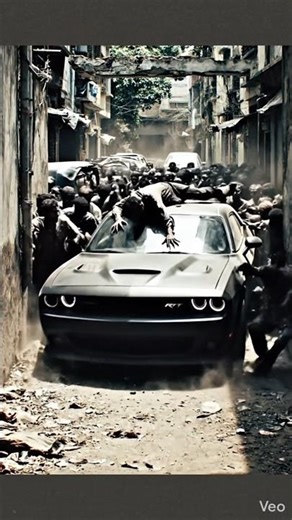 Dodge Challenger 😎😈 zombie apocalypse 😰#zombie #apocalypse #trending #movie #car