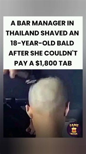 Couldn't pay the tab — so they shaved her head. 😳💈#Thailand #Viral #WeirdNews #Shorts