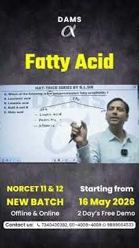 Fatty Acis explained by B.L Sir | DAMS Nursing