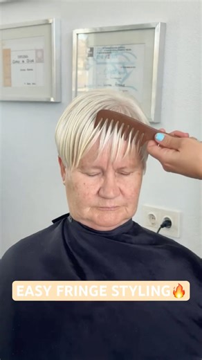 EASY FRINGE HAIRCUT STYLING TECHNIQUE! 🔥🔥🔥#hairstyle #hairproducts #hairstyling #shorthairstyles