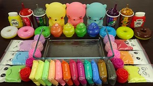 Mixing Slime Smoothie and Random Things Into Slime! Satisfying Slime Video! ASMR #100 | Play-Doh Videos