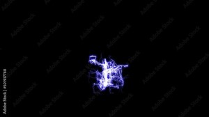 Electrical energy ball, green screen and matte included, 4k animation