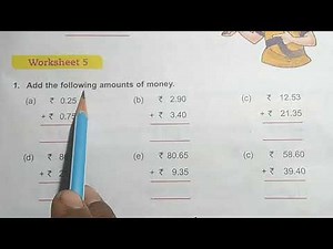 Dav Public School Class 3 Math Unit 7 Worksheet 5 || Money || ‪@madhubanclasses‬