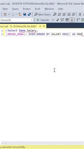 SQL DENSE_RANK() Function Example #coding #databaseconcepts #database