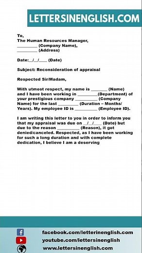 Request Letter for Reconsideration of Appraisal