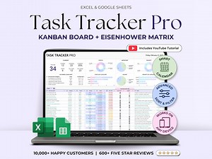 Task Tracker Excel Spreadsheet Task Priority Tracker Google Sheets to Do List Eisenhower Matrix Kanban Board Team Task Manager Calendar - Etsy