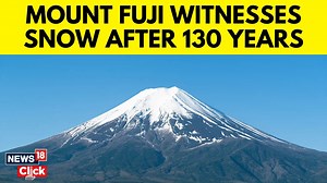 3.5K views · 23 reactions | Japan's Mount Fuji has seen its first snowfall after going through the longest period without snow since records began 130 years ago #Japan #MountFuji #snowfall | News18 | Facebook